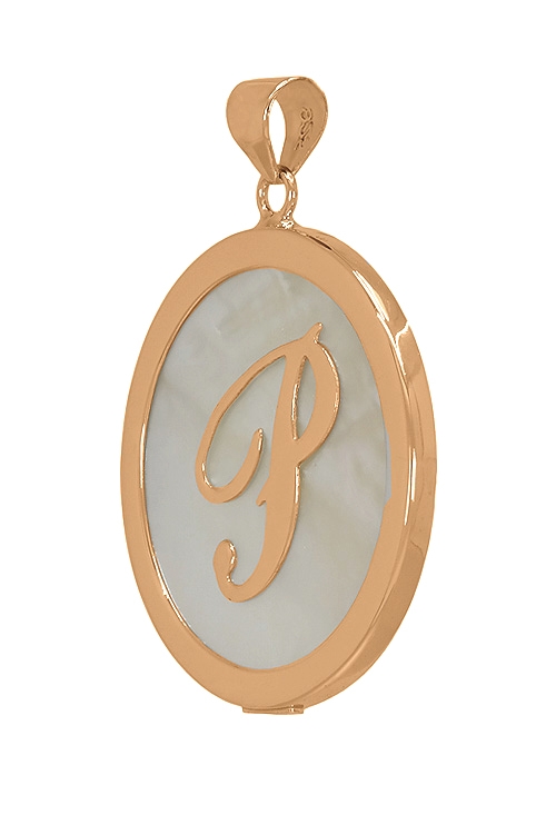 Colgante de plata chapada en rosa, inicial P. 260_138061R-P Colgante de plata chapada en rosa, inicial P. 260_138061R-P