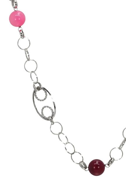 Collar plata ley con entrepiezas cuarzos rosas vista parcial 144_VI-12_01