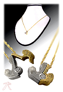 Gargantilla de oro bicolor motivo ancla con diamante 134_ANCLA Collares y Gargantillas oro 1ª ley 750 mmas. (18 k.) con diamante oro bicolor rfcia.134_ANCLA