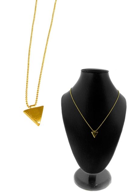 Gargantilla en plata chapada enn color oro amarillo con motivo triangular compra online a precios baratos 266_32020756-2-1