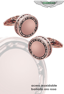 Gemelos de camisa marca Aston Martin, elegante dise&ntilde;o chapado en oro rose. 267_AM-034B-92698