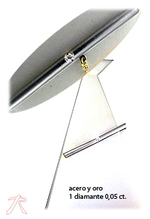 Complemento de caballero oro 1ª ley 750 mmas. (18 k.) con diamante pasador de corbata rfcia.142_115-7