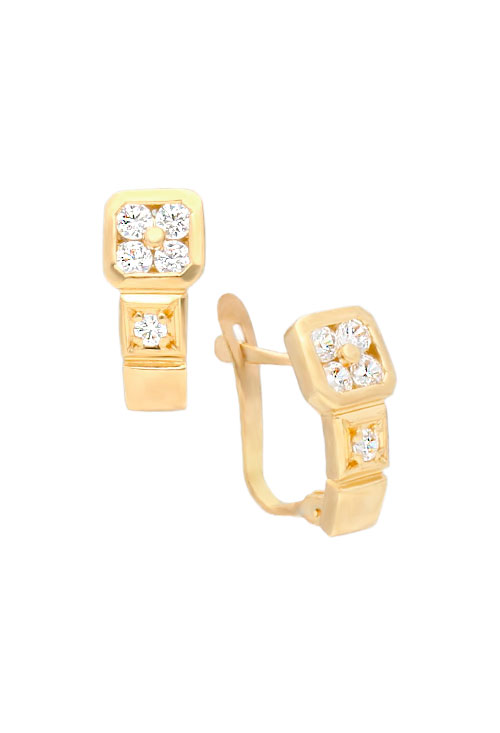 conjunto de oro 18 kilates con circonitas para primera comunion vista pendientes cierre ballestilla 234_845_01