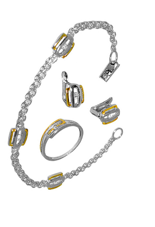 Conjunto en plata con circonitas, pendientes sortija y pulsera para nina - foto 3 - rfcia.003_M20814280