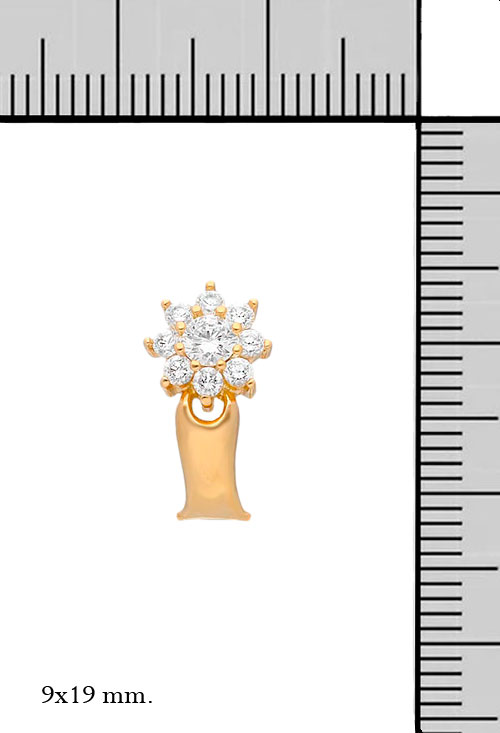 Conjunto oro 18 kilates pendientes y sortija 083_JI133 conjunto pendientes y sortija oro amarillo 18 kilates y circonitas precio especial para venta online vista pendiente con medidas 083_JI133_M