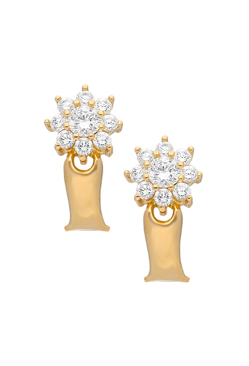 Conjunto oro 18 kilates pendientes y sortija 083_JI133 conjunto pendientes y sortija oro amarillo 18 kilates y circonitas precio especial para venta online vista pendientes de frente 083_JI133_01