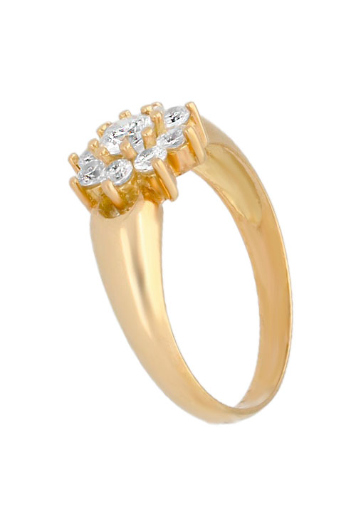 Conjunto oro 18 kilates pendientes y sortija 083_JI133 conjunto pendientes y sortija oro amarillo 18 kilates y circonitas precio especial para venta online vista sortija lateral 083_JI133_04