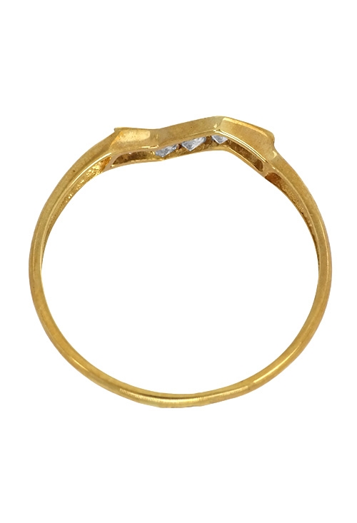 Conjunto oro para Primera Comunión 234_803 conjunto pendientes y sortija para niña oro amarillo 18 kilates con circonitas Primera Comunion detalle sortija 234_803_01