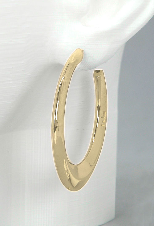 Pendientes plata, criollas·aros, sin piedras. 144_OB173-A criollas plata chapada en ip amarillo precio de ocasion joyeria online vista modelo 144_OB173-A_02