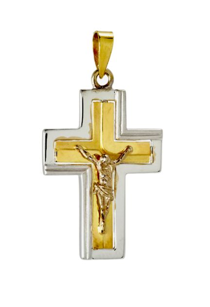 Crucifijo oro ley blanco y amarillo 18 ktes - foto 3 - rfcia.002_6723CR