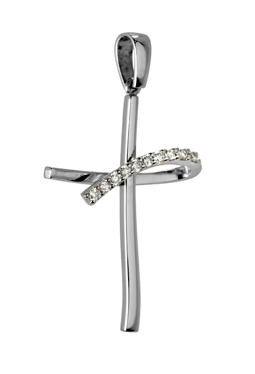 Cruz de diseño en oro blanco 18 ktes con diamantes para mujer 210_1390 venta online joyas religiosas a precios baratos