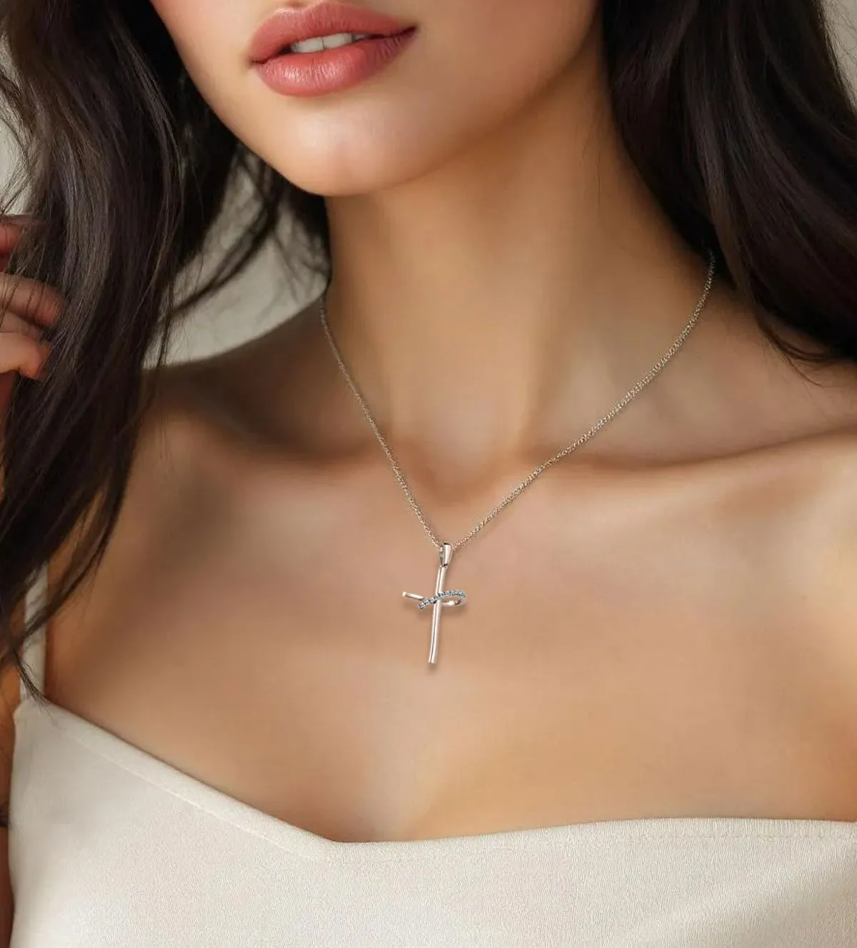 Cruz de oro blanco 18K con diamantes 210_1390 cruz-de-oro-blanco-y-brillantes-210_1390 modelo IA