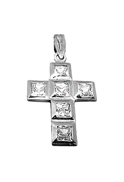 Cruz oro blanco 18 ktes con circonitas - foto 3 - rfcia.002_6635CR