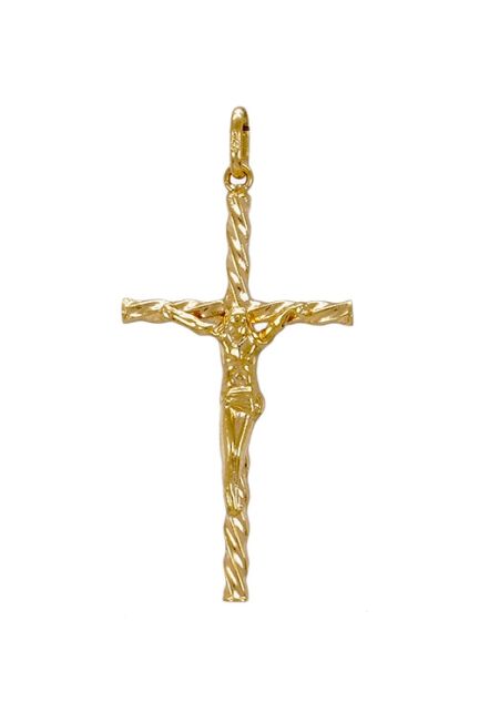 Cruz con Cristo en oro amarillo · crucifijo a precios baratos, joyas religiosas cristianas 002_6355CR
