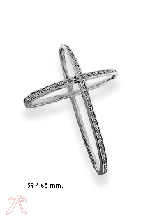 Cruz plata con circonitas 082_P010516C-B Cruz plata ley rfcia.082_P010516C-B