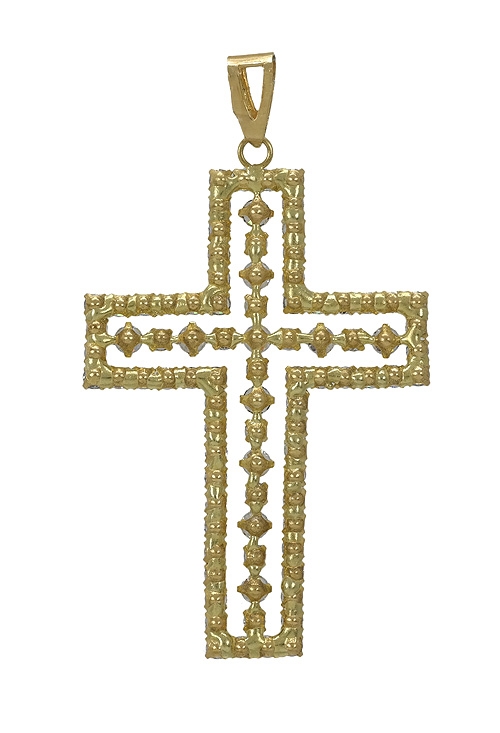 Cruz oro 18 ktes con circonitas 019_5527-R cruz de oro amarillo 18 ktes con circonitas vista trasera 019_5527-R_02