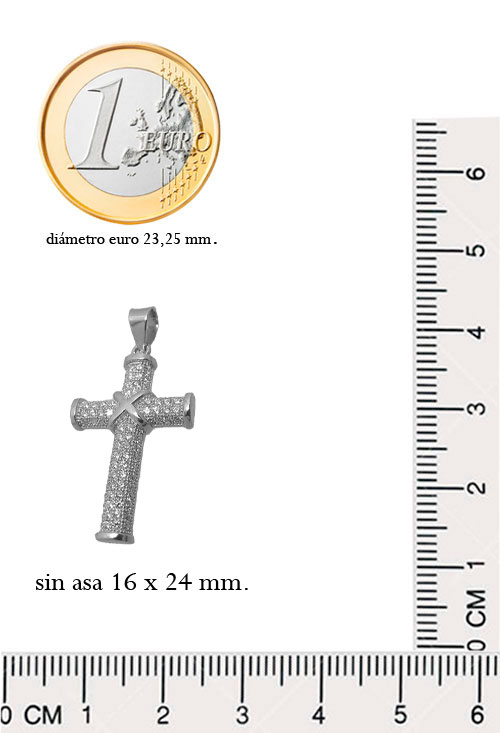 cruz de plata con circonitas fotografia para web el rubi joyeros toma con medidas
