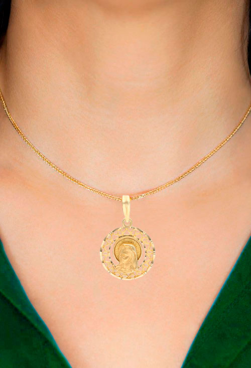 foto medalla religiosa oro 18k virgen nina modelo 001_002074_03