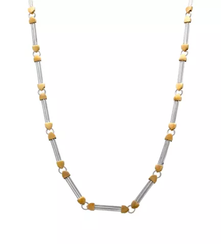 gargantilla de acero y oro vista frontal