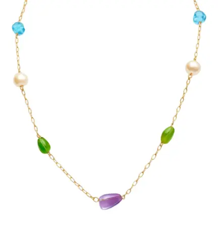 gargantilla de oro 18k con cuarzos de colores 007_13427_00