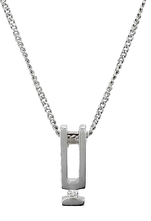 Gargantilla de oro blanco con diamante. 065_0001637-CL1 Gargantilla de oro blanco con diamante a precios baratos 065_0001637-CL1