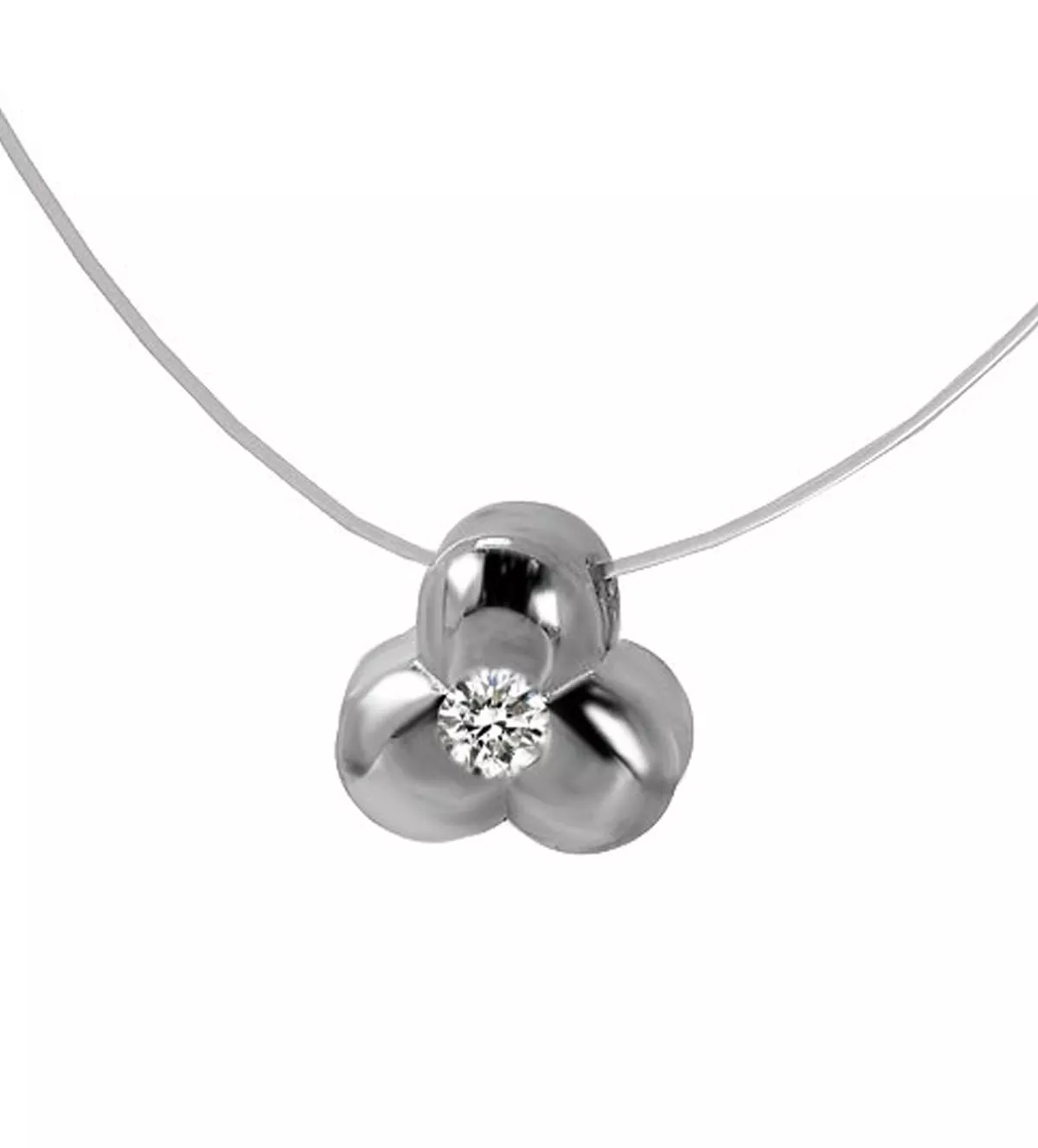 Gargantilla de oro "Trébol3" gargantilla de oro blanco trebol3