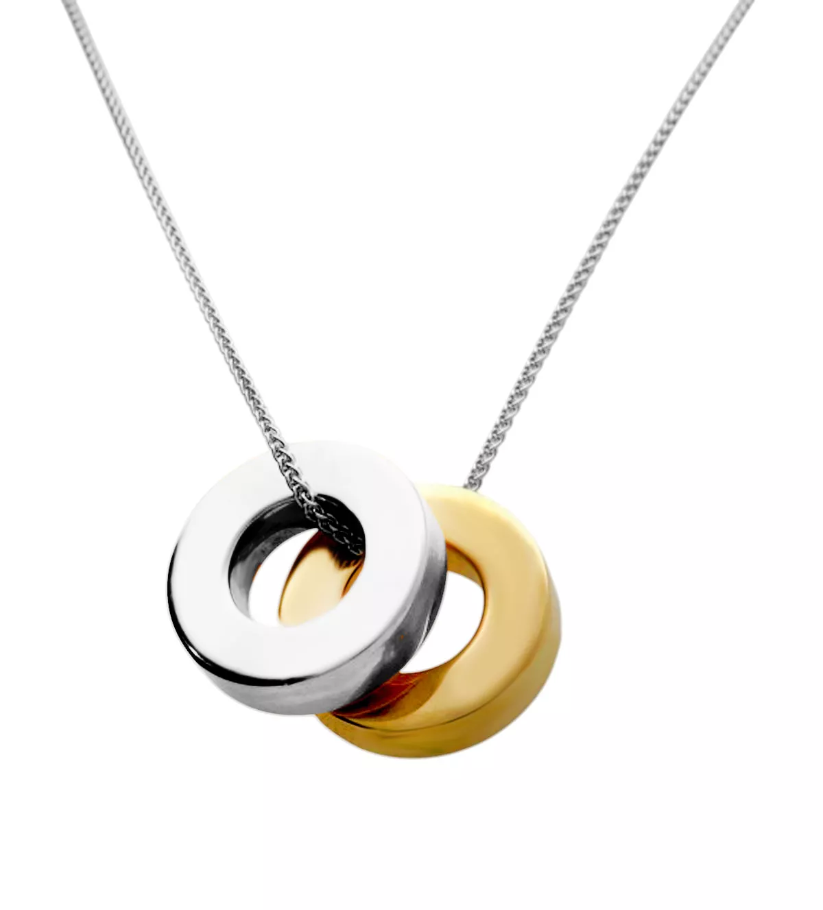 Gargantilla de oro bicolor blanco y amarillo "Donuts" gargantilla de oro bicolor