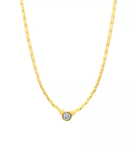 gargantilla de oro amarillo 18ktes con brillante