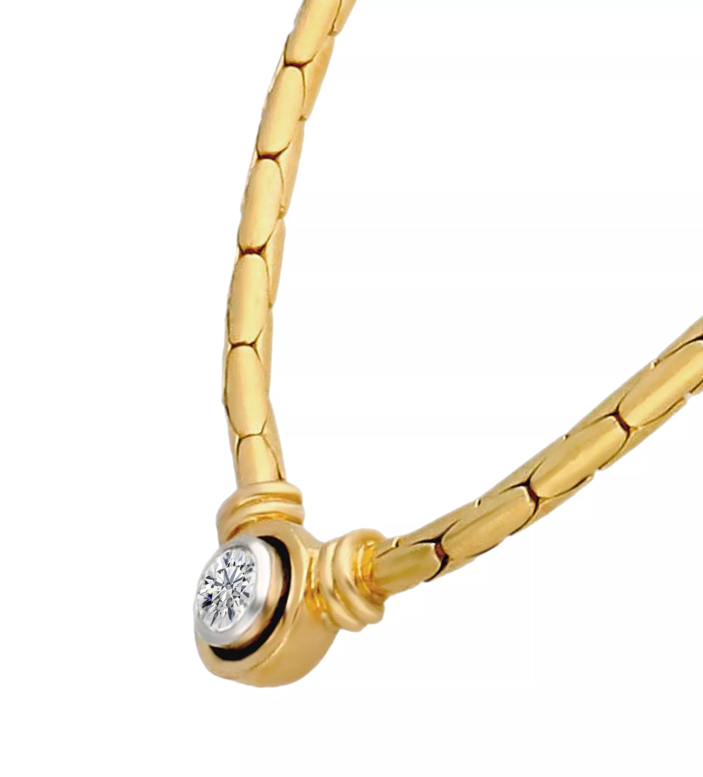 Gargantilla oro amarillo 18 ktes con diamante 096_COBRA024 Gargantilla oro amarillo 18 ktes con diamante 096_COBRA024 - Imagen 2