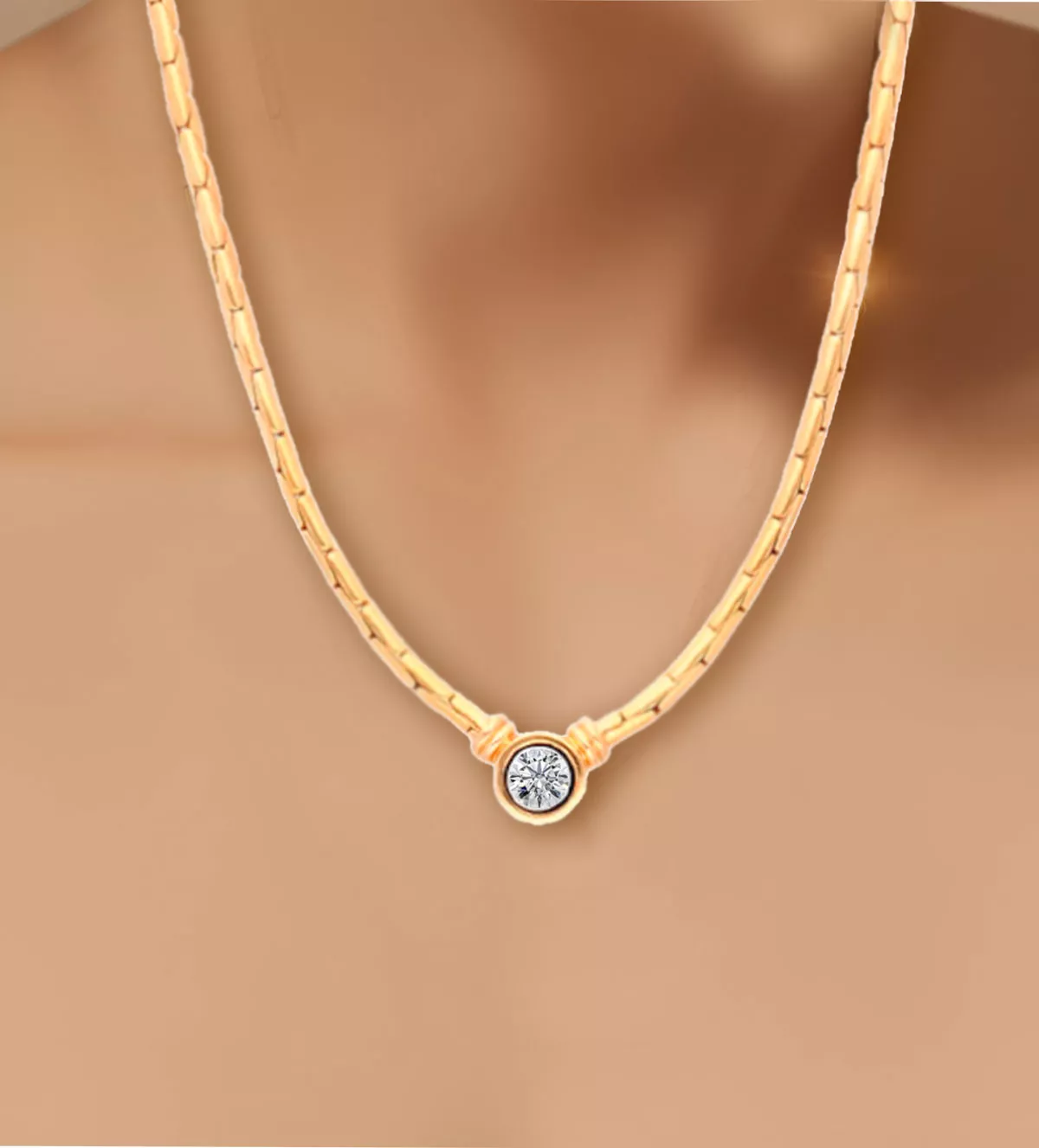 Gargantilla oro amarillo 18 ktes con diamante 096_COBRA024 Gargantilla oro amarillo 18 ktes con diamante 096_COBRA024 - Imagen 3