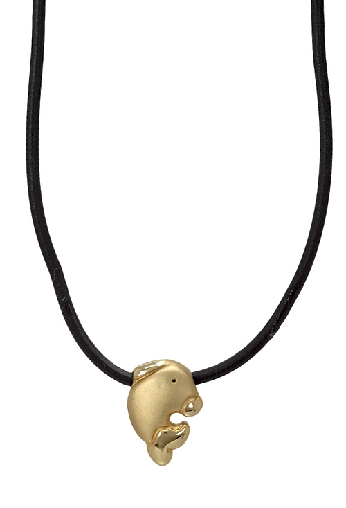 gargantilla caucho con motivo en forma de pez oro amarillo 18 ktes 007_11255