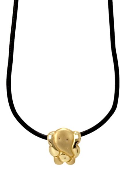 gargantilla caucho con motivo oro amarillo 18 kilates elefante 007_11254