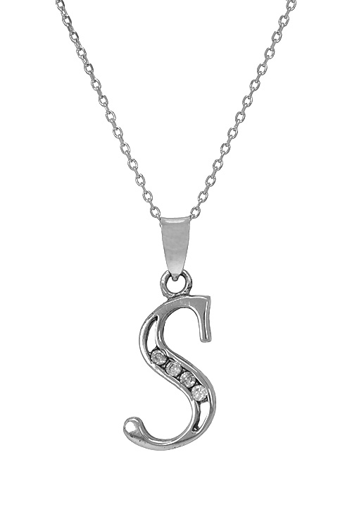 Gargantilla plata con inicial S. 022_CON77007-S gargantilla de plata inicial S vista motivo 022_CON77007-S