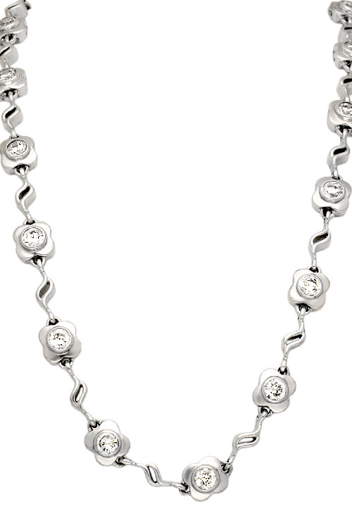 gargantilla de plata y circonitas precio de ocasion foto frontal 132_02122