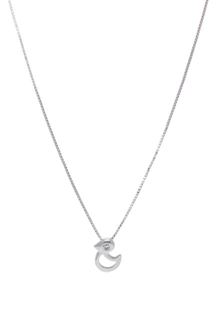 gargantilla cadena fina y motivo con forma de pato oro blanco 18 ktes y diamante 003_B1412008