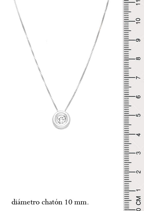 Gargantilla oro blanco 18 Ktes con diamante 095_460287 gargantilla oro blanco 18k y diamante motivo chaton foto con medidas