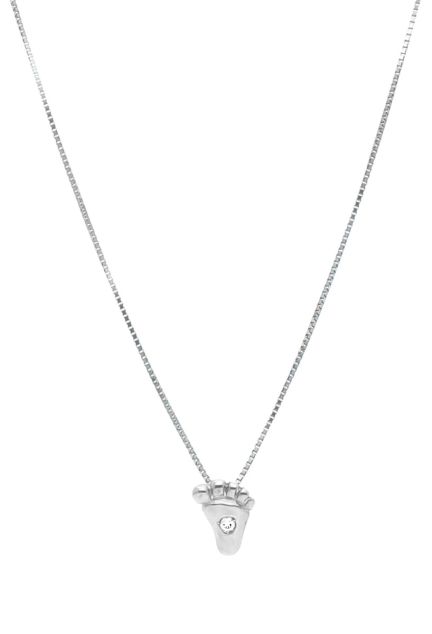 gargantilla oro blanco 18 kilates con diamante motivo pie de bebe regalo para mama foto para web toma frontal