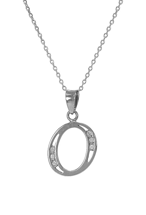 Gargantilla plata con inicial O. 022_CON77007-O gargantilla plata inicial O vista detalle motivo 022_CON77007-O