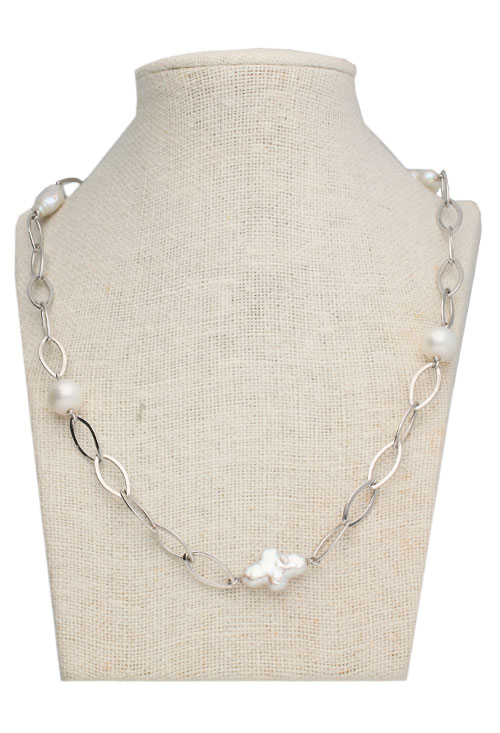 Gargantilla plata y perlas barrocas 224_PS070833N gargantilla plata y perlas cultivadas acabado rodio vista expositor precio de ocasion muy barato joyeria online 224_PS070833N_02