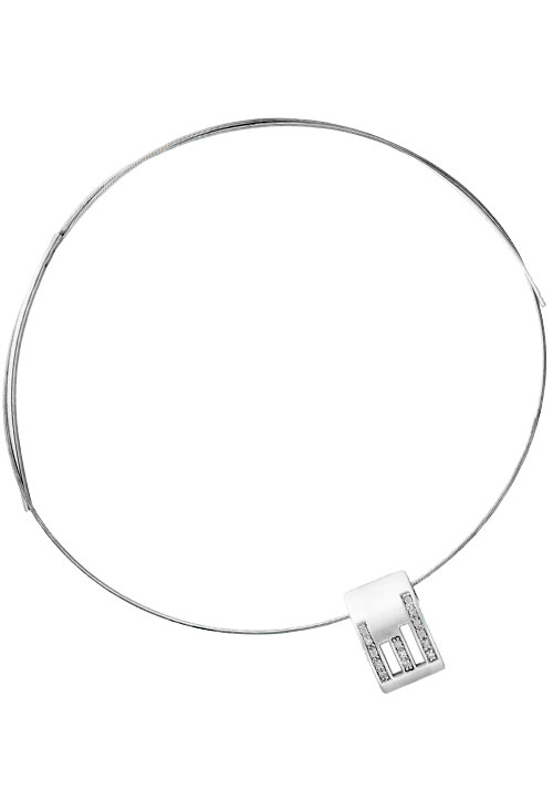 Gargantilla de plata de ley de circonitas 132_71163-CG gargantilla rigida con colgante plata vista completa 132_71163-CG