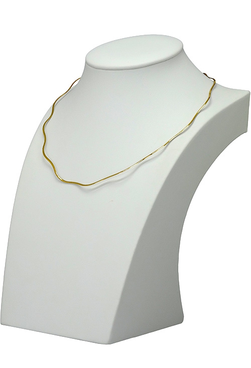 Gargantilla hilo rígido oro bicolor ley 18 kilates. 120_203 gargantilla rigida ondulada con un lado de oro amarillo y el otro oro blanco 120_203 foto lado amarillo