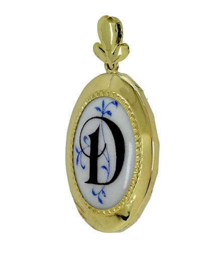 Colgante oro amarillo 18K, inicial -D-en ceramica - foto 04 - rfcia 037_7000-D