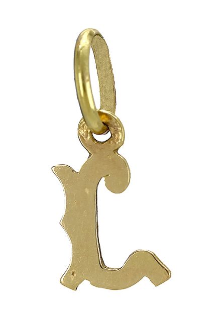 colgante de oro amarillo 18 kilates inicial L