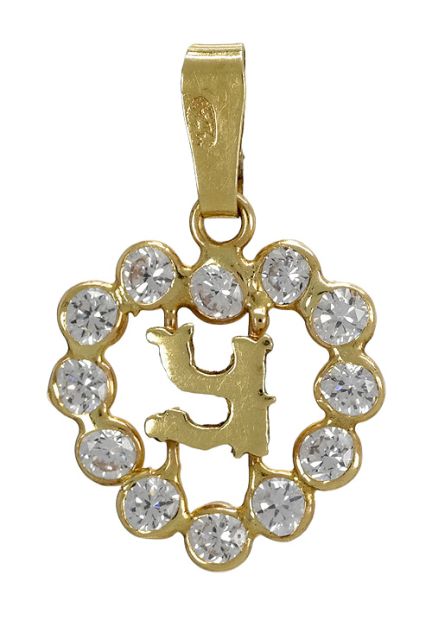 inicial de oro amarillo Y en corazón de circonitas 141_01141Y