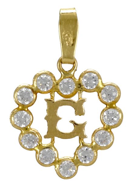 inicial G oro amarillo 18 kilates en corazón de circonitas 141_01141G