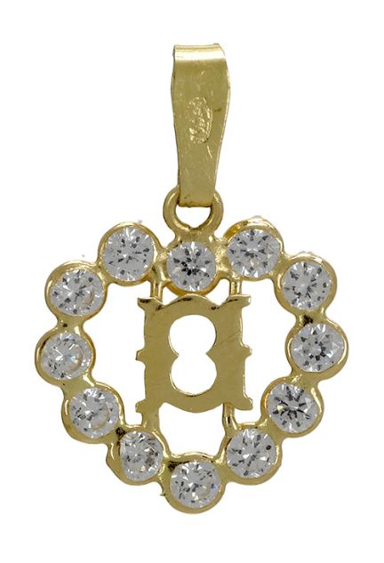 inicial O oro amarillo 18 kilates forma de corazón con circonitas 141_01141O