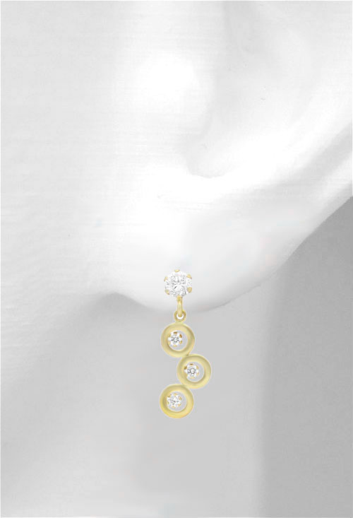 Conjunto oro amarillo 18k pendientes y collar 140_P-G-2.620 juego pendientes y gargantilla para novia oro amarillo 18 kilates con circonitas vista pendientes foto maniqui oreja precio barato joyeria online 140_P-G-2.620_04