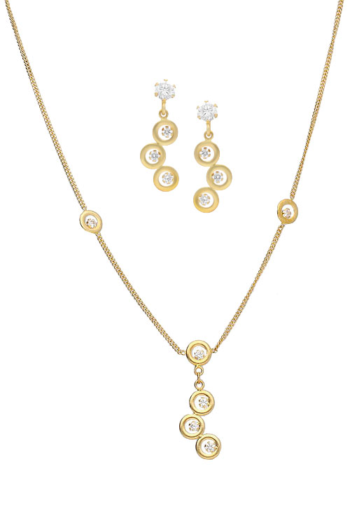Conjunto oro amarillo 18k pendientes y collar 140_P-G-2.620 Conjunto oro 1ª ley 750 mmas. (18 k.) pendientes y collar rfcia.140_P-G-2.620