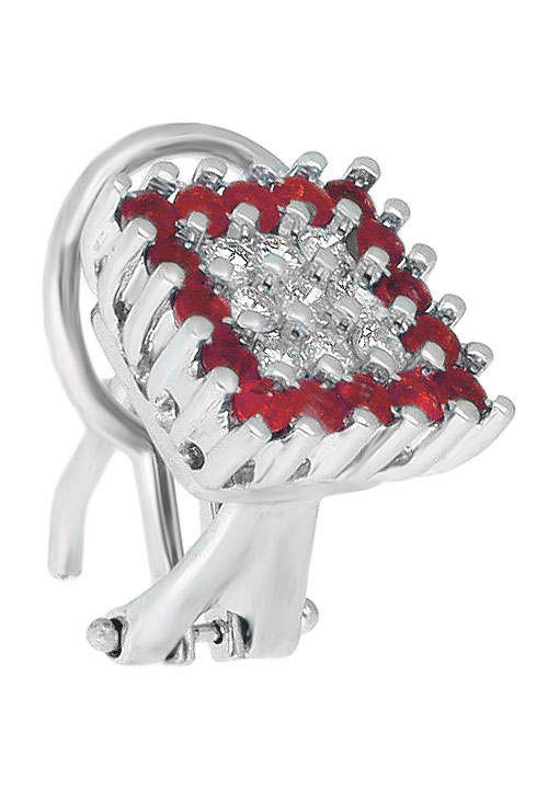 juego siortija y pendientes oro blanco 18 kilates con rubies y diamantes foto detalle