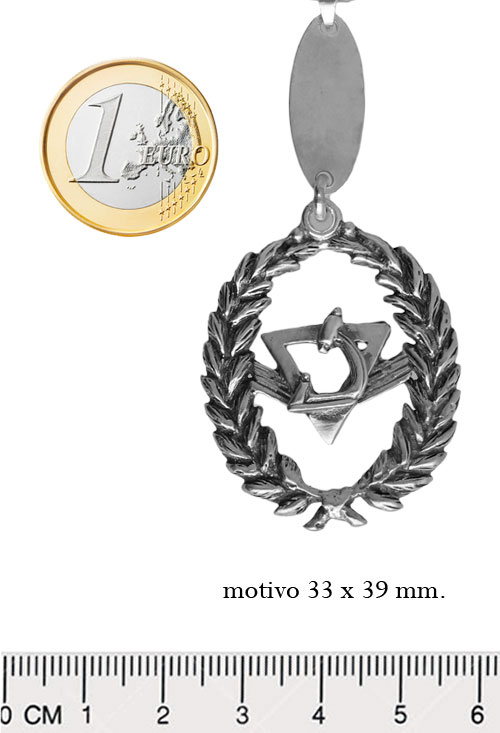 Llavero de plata carrera óptica 037_13188 llavero plata carrera optica vista con medidas